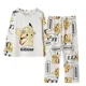 thumbnail image 1 of Conjunto de pijama con estampado de Sanrios Kuromi Hellokittys para niños y niñas, ropa Kawaii de manga larga con cuello redondo para el hogar, bonito camisón para niños, 1 of 5