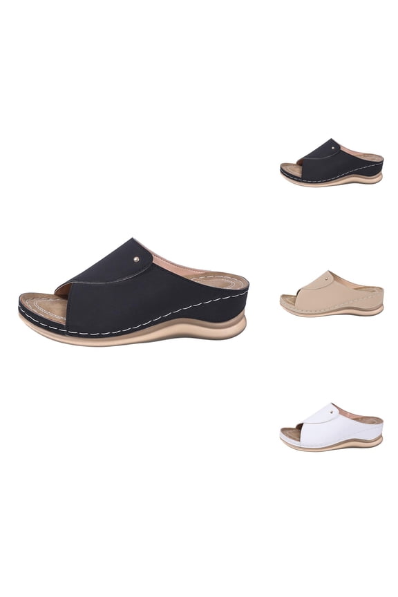 Women's Fish Mouth Shoes Platform Wedge Slippers Orthopedic Shoes Ergonomic & Non Sandals For Pain Relief Orthopaedic Open Toe Slippers Summer Shoes