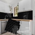 thumbnail image 3 of DEWOO 10-Sheet Hexagon Peel and Stick Backsplash for Kitchen,Premium 3D Self Adhesive Wall Tiles, Large Stick on Tiles for Kitchen, Bathroom, Car Camper(Black,12"×12"), 3 of 12