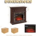 thumbnail image 2 of 46" Electric Fireplace with Mantel, Freestanding TV Stand with 23" Fireplace Insert, 1400W Electric Fireplace Heater with Remote Control, Adjustable Flame, Living Room/Apartment (42" W - Cherry), 2 of 18