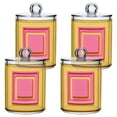 thumbnail image 2 of Pinkish and Yellow Grids Plaids Translucent Plastic Cans Storage Canisters with Lid Set of 2, 2 of 7