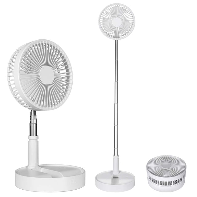 Ventilador con pilas 9H, mesa plegable, escritorio, suelo, Pedestal, recargable, 4 velocidades, portátil, 8 pulgadas
