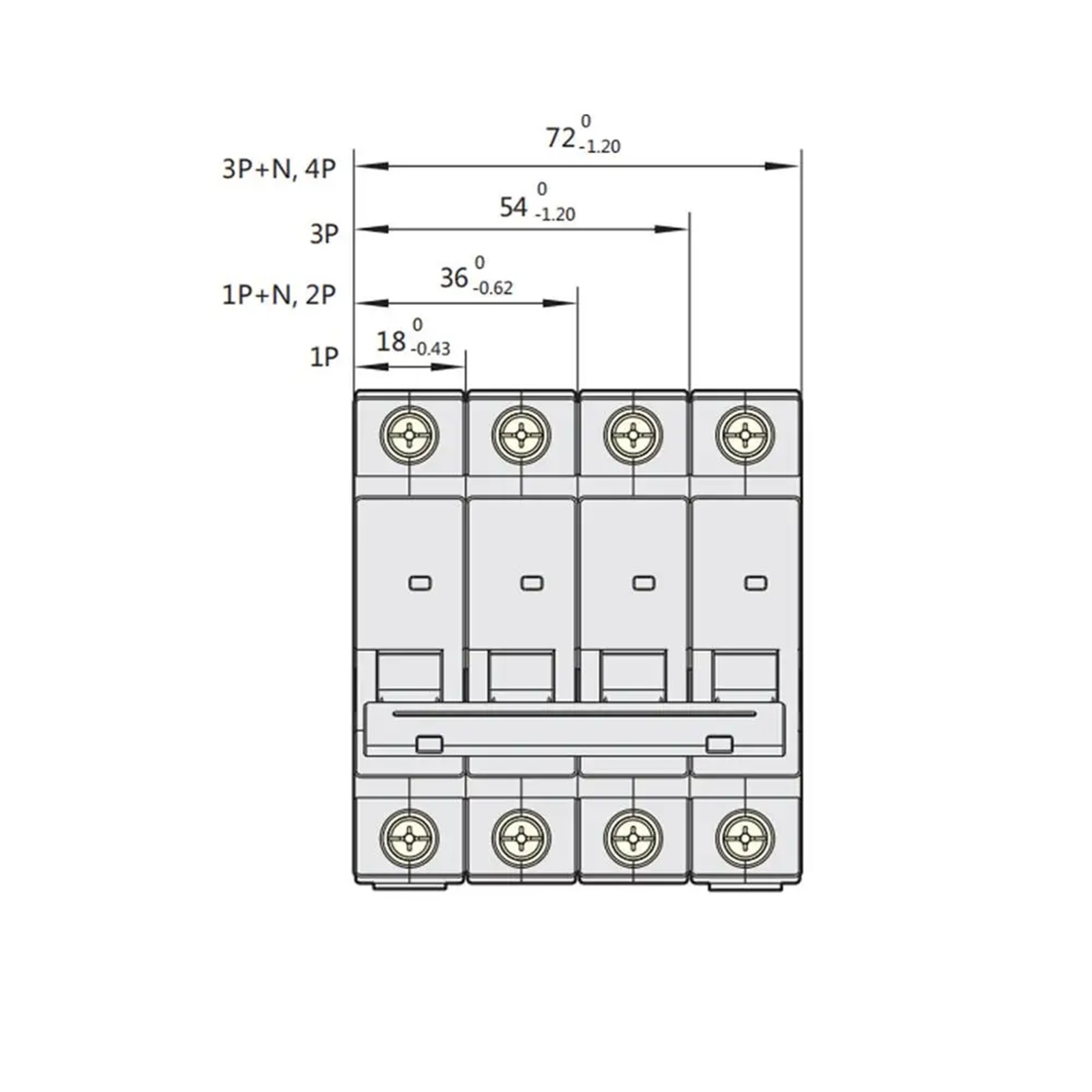 1pcs MCB NXB-63 1P 2P 3P 4P AC 230/400V 1A-125A Circuit Breaker DIN Rail Mounting Miniature Household Air Switch