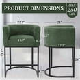 thumbnail image 2 of ClinQ Counter Height Bar Stool Set of 4, 26 in Fabric Upholstered Seat, Metal Legs for Indoor Dining Room and Kitchen Island, Green, 2 of 5