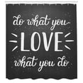 thumbnail image 3 of Ambesonne Saying Shower Curtain, Hand Lettering Typography, 69"Wx84"L, Charcoal Grey and White, 3 of 3