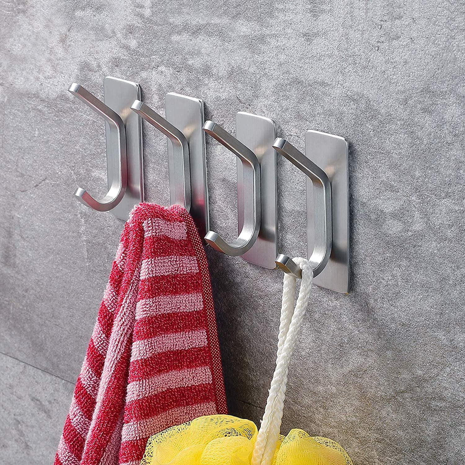 YOMYM Adhesive Hooks Bathroom Towel Shower Hooks Anti-Skid Heavy Duty Wall  Hooks Hanger Stick On Hooks for Hanging Towels, Robes, Coats, Keys,  Calendars-Bathroom Home Kitchen-4 Packs price in UAE,  UAE