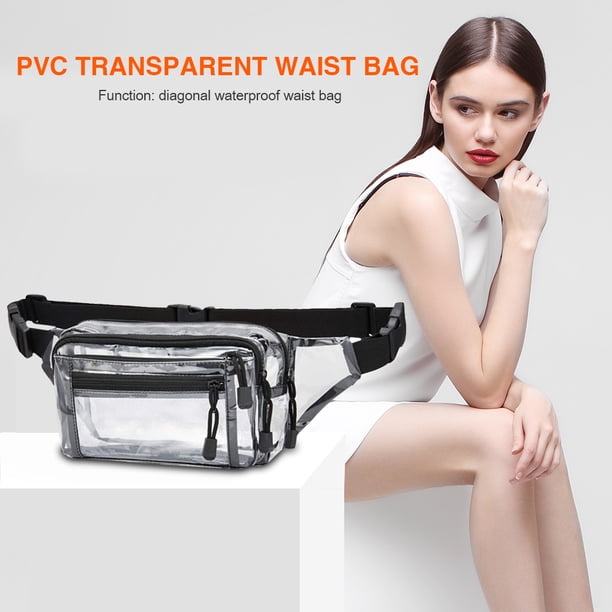 Bolso de pecho de PVC transparente para hombre y mujer bolsa Likrtyny cruzada de hombro con cremallera multicapa impermeable para deportes al aire libre viaje