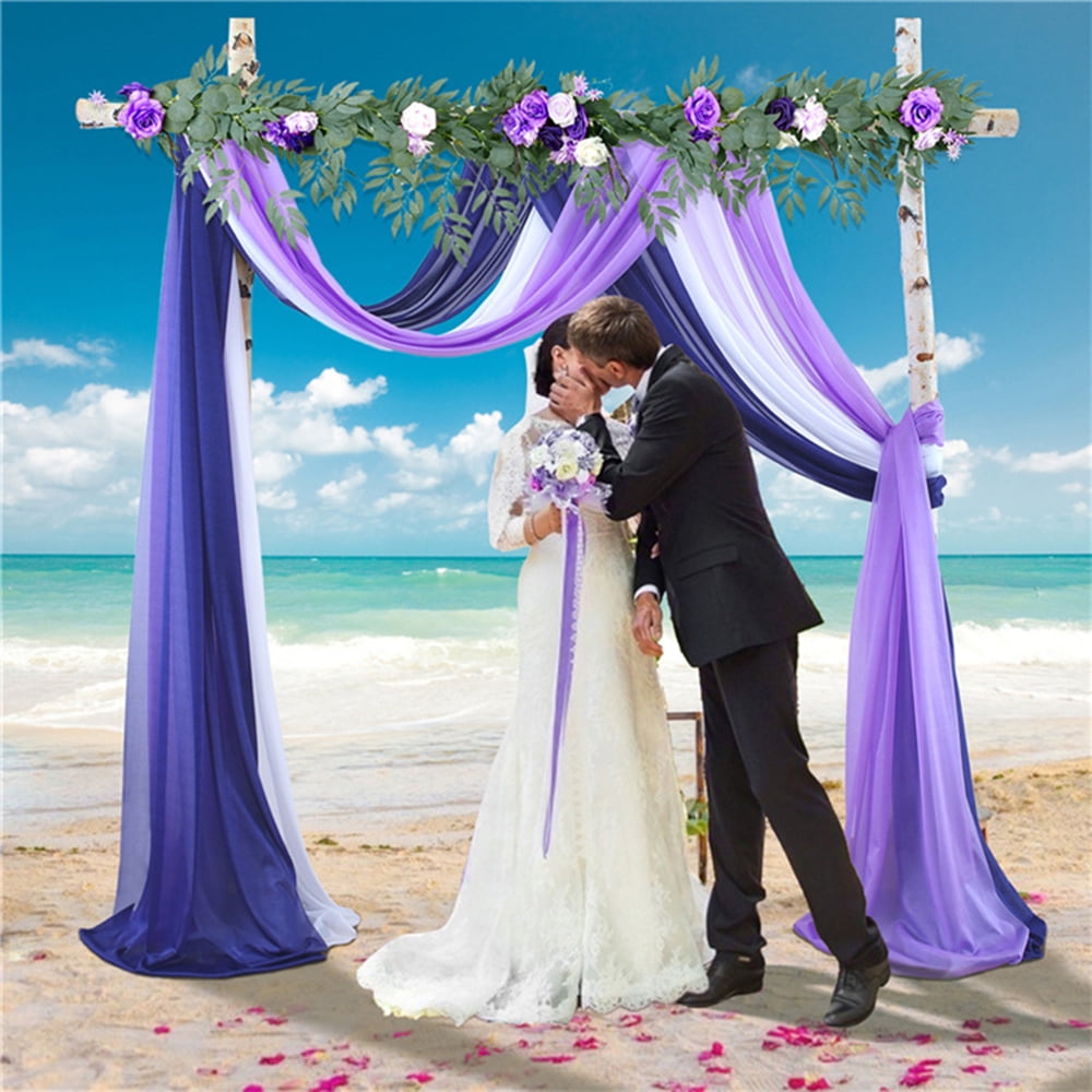 30 in. W x 26.5 ft. Easy Hanging Wedding Arch Draping Fabric 3 Panels for  Wedding Ceremony Reception Swag Decorations PU889V - The Home Depot