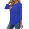 thumbnail image 3 of Fantaslook Womens Tops 3/4 Sleeve with Buttons Dressy Casual Blouses Summer Shirts Beach Vacation Trendy Clothes, 3 of 9