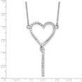 thumbnail image 2 of 925 Sterling Silver Rhodium Plated Polished CZ Dangle Love Heart Pendant Necklace With 2.25 Inch Extens 16 Inch 29.6mm W, 2 of 2
