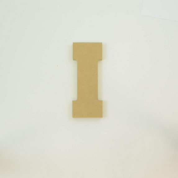 Package of 1, 14 Inch X 1/2" Thickness MDF Letter I in The Collegiate Font, Thick for Art & Craft Project, Made in USA
