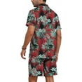 thumbnail image 4 of Aiyino Men's Flower Button Hawaiian Sets Casual Short Sleeve Shirt and Shorts Outfits, 4 of 6
