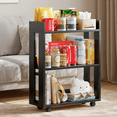 thumbnail image 4 of ALISENED 3 Tier Bookshelf and Bookcase with Wheels, Wood Small Nightstand, End Table Storage Rack, 4 of 11