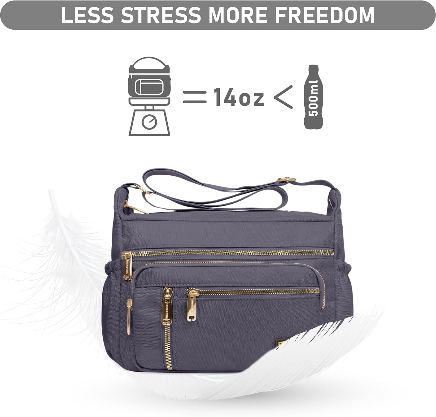 Crossbody Bag for Women, Shoulder Purse Handbag Messenger Bag, Trendy Pocketbooks, Waterproof and Multi-Pockets