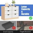 thumbnail image 6 of 3 Tier Storage Organizer Wooden Book Shelf, 6 Cube Bookcase, 6 Removable Fabric PU Drawers Open Bookshelf, Modern Floor Standing Display Bookshelf for Living Room, Entryway, Home Office,Oak, 6 of 9