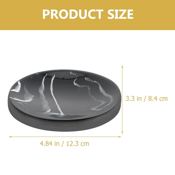 WHAMVOX  Marble Soap Dish Tray Bath Holder Bathroom Decor Travel Black