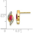 thumbnail image 3 of 14K Yellow Gold Diamond And Ruby Earrings (12 X 5) Made In India em5594-ru-007-ya, 3 of 5