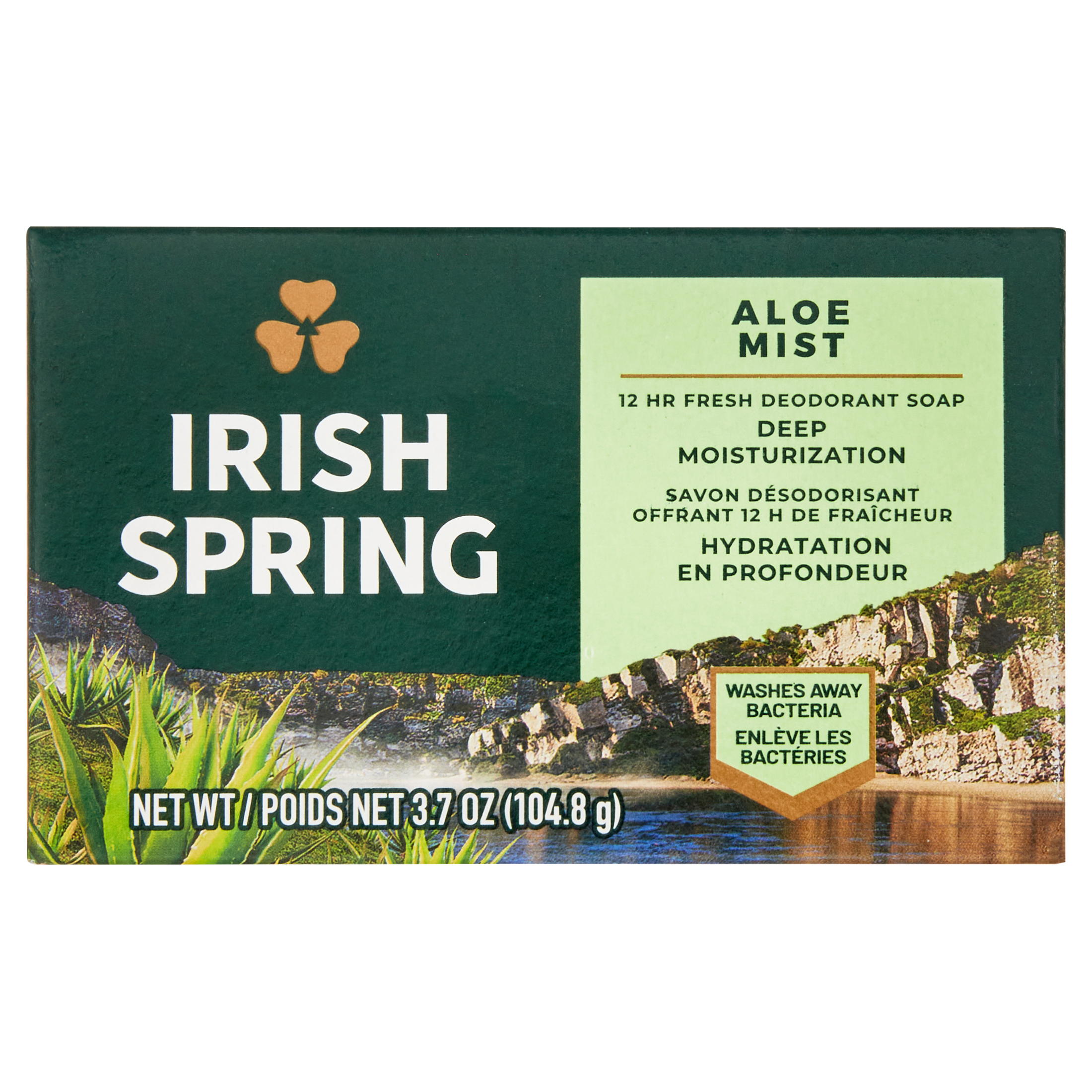 Irish Spring Aloe Mist Deodorant Bar Soap for Men, Feel Fresh All Day, 3.7 oz, 12 Pack - image 22 of 23