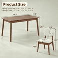thumbnail image 5 of Ktaxon Modern Dining Table Set for 4, Solid Wood Dinner Table with 4 Padded Chairs for Home, Kitchen, Restaurant, 47" Walnut, 5 of 8