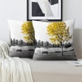 thumbnail image 2 of LALILO Throw Pillow Covers Park Golden Yellow Tree Black And White Cushion Cover 18" x 18", 2 Pack, 2 of 6