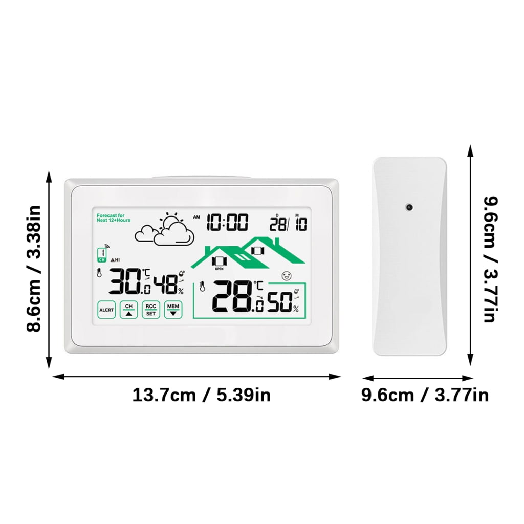 Programmable Intelligent Touch Display Temperature Humidity Monitor With Low Battery Warning & Historical Data Tracking