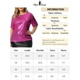 thumbnail image 6 of Unique Bargains Women's Plus Size Metallic Round Neck T-Shirt Blouses Tee Tops 2X Hot Pink, 6 of 6