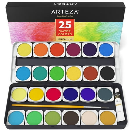 Jumbo Watercolor Set - Arteza Watercolor Paint (Set of 25)