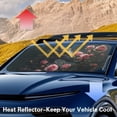 thumbnail image 6 of Xixirimido Car Windshield Sun Shade Universal Fit for SUV Truck Sedan Auto Front Window Sunshade Sun Visor Block UV Rays Keep Cool Car Accessories, Japanese Dragon Pink Roses, 6 of 8