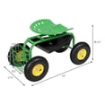 thumbnail image 5 of IRONMAX Garden Cart with Seat, Heavy Duty Gardening Work Stools w/Height Adjustable Seat & 10’’ Large Wheels, Rolling Garden Scooter for Outdoor Lawn Yard Planting Green, 5 of 7