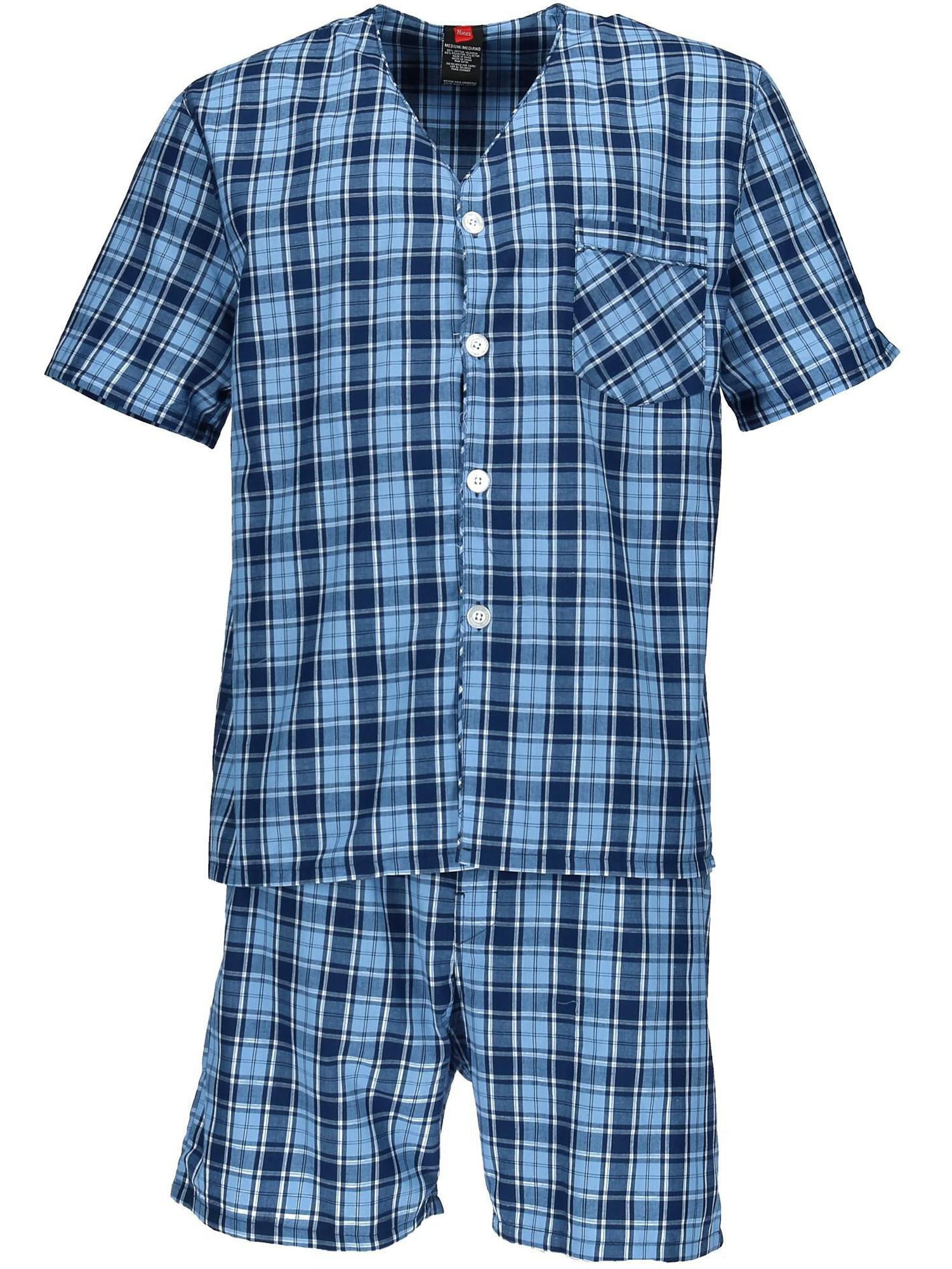 hanes men's short sleeve pajama set