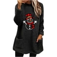 thumbnail image 2 of VgaVtl Womens Christmas Sweatshirts Fall Winter Long Sleeve Women's Sweatshirt Pockets Christmas Print Thick Sweatshirt,Black S, 2 of 4