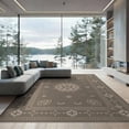 thumbnail image 2 of ODIKA 8'x10' Brown Beige Geometric Medallion Design Washable Area Rug Intricate Moa-01-Mh-Cocoa-Stone Motif Durable, Non-Slip for Living Room, Under Sectional, Family, 2 of 7