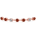 thumbnail image 2 of Gem Stone King 5.01 Ct Round Red Garnet 18K Rose Gold Plated Silver Lab Grown Diamond Tennis Bracelet for Women (Fully Adjustable up to 9 inch), 2 of 3