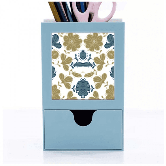 decorative classic floral pattern en Desk Supplies Organizer Pen Holder Card