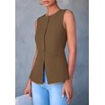 thumbnail image 4 of Chaleco PRETTYGARDEN para Mujer Sin Mangas con Botones Café XL, 4 of 8