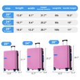 thumbnail image 7 of EUROCO 3 Piece Luggage Sets(20"/24"/28"),Expandable ABS Suitcase Sets with TSA Lock and 360 Silent Spinner Wheels,Carry On Hardside Luggage Set,Pink, 7 of 7