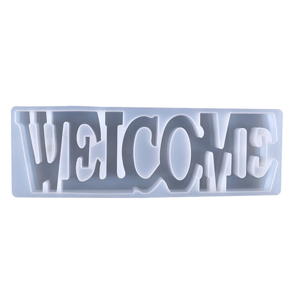 Moldes de fundición de letras de bienvenida, herramienta para hacer manualidades, molde de silicona para letreros de escritorio