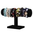 thumbnail image 2 of Black Velvet Hovering T-bar Jewelry Stand Display Storage Store Rack - Removable Necklace Bracelet Earring Bangle Pendants Anklet Tower Watch Key Holder Organizer For Women Men Girl, 2 of 7