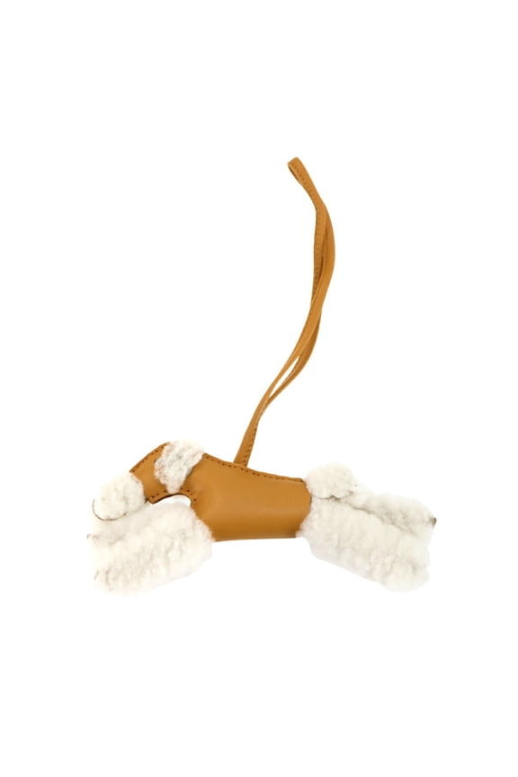 Pre-Owned Hermes Herms Buddy Bag Charm, Anjou Milo Mouton, Sesame, U Stamp