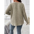 thumbnail image 5 of XCHQRTI Women's V Neck Plus Size Ribbed Pullover Long Sleeve Tunic Casual Tops, 5 of 8