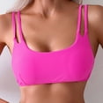 thumbnail image 2 of TOWED22 Women's Push Up V Neck Bikini Tops Criss Cross Back Padded Bathing Suit Top Only(Hot Pink,S), 2 of 7