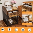 thumbnail image 6 of Furvclv Dog Crate Furniture, Decorative Dog Kennel, Wooden Dog Crate Cage Kennel Furniture With Drawer, Anti-Chewing Iron Tube, Indoor Dog House For Small Dogs, 6 of 9