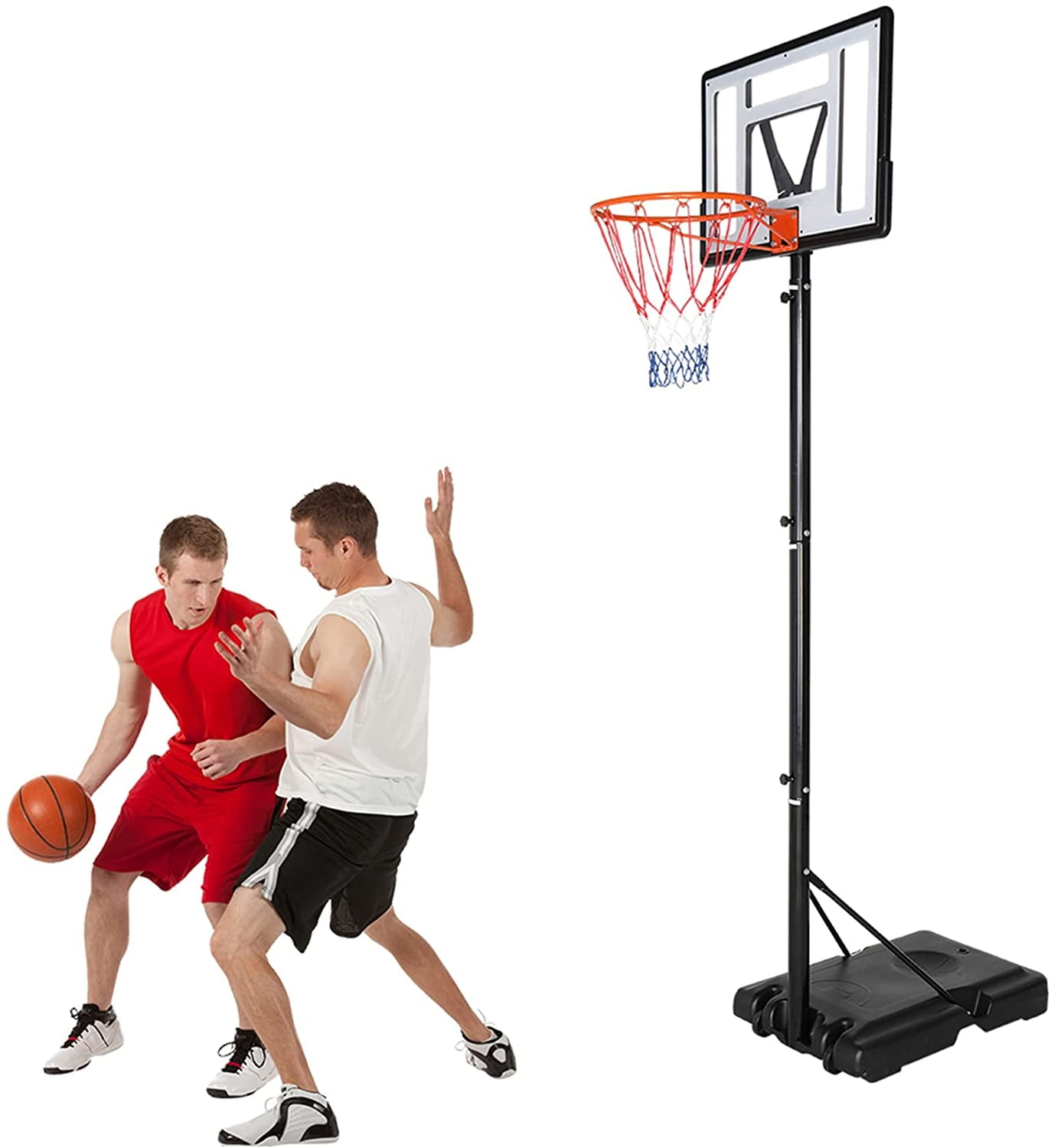 Enlitoys Basketball Hoop Set for Toddler Stand Adjustable Height Mini Indoors Outdoors Basketball Goal Toy Game Play Sport with Ball and Pump for Kids 