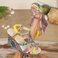 thumbnail image 4 of Modisza Platform Wedge Sandals Open Toe Slingback Dress Shoes High Wedges Party Slides Colorful Summer Vacation Sandal Orange size 7.5, 4 of 6
