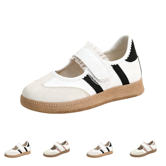 Domzle Women Gum Thin Sole Fashion Sneakers | Retro Casual Tennis Slip on Flat Loafers Walking Shoes Hook and Loop Footwear Black