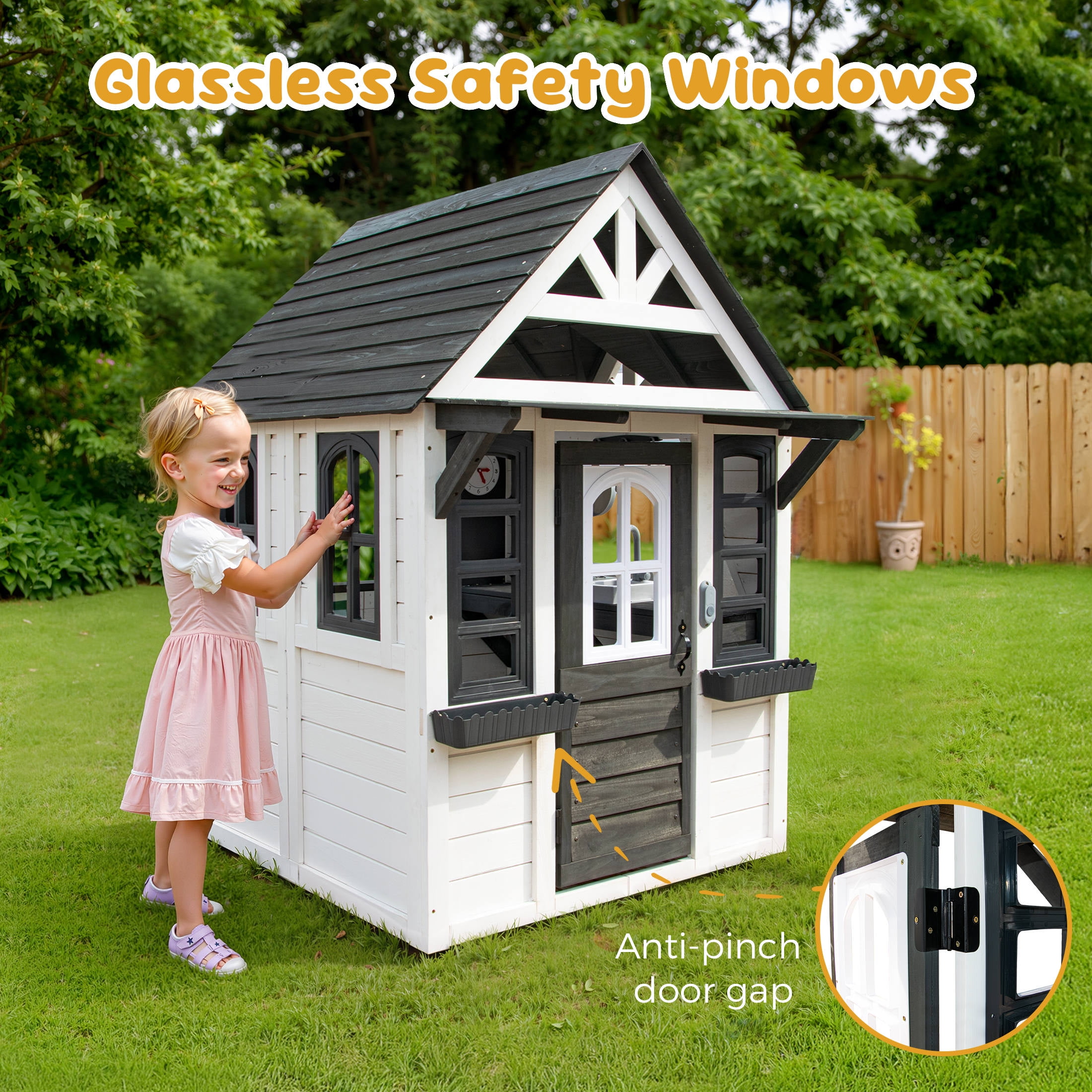 COCLUB Outdoor Playhouse for Kids Ages 4-8, Wooden France Ubuy
