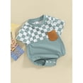 thumbnail image 3 of Suealasg Baby Boy Clothes Outfits Infant Summer Romper Short Sleeve Checkerboard  Print Bodysuit Newborn One Piece Clothes for Boys, 3 of 9