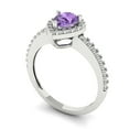thumbnail image 2 of Solitaire with Accents Engagement Ring for Women - 0.755ct Simulated Alexandrite in 14K White Gold Promise Ring, 2 of 6