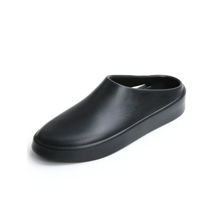 

UKAP Mens Slippers Non-slip Clogs Comfort Kitchen Shoes Platform Water&Oil Proof Footbeds Womens Mules Closed Toe Lightweight Black 6