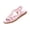 Pink, variant on Women's Flower Flat Sandals Wedding Sandals for Bride T-Strap Thongs Open Toe Summer Beach Shoes White 5.5